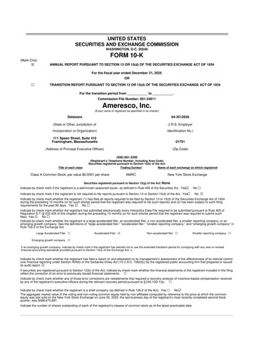 Miniature Ameresco
 10-K Rapport annuel 