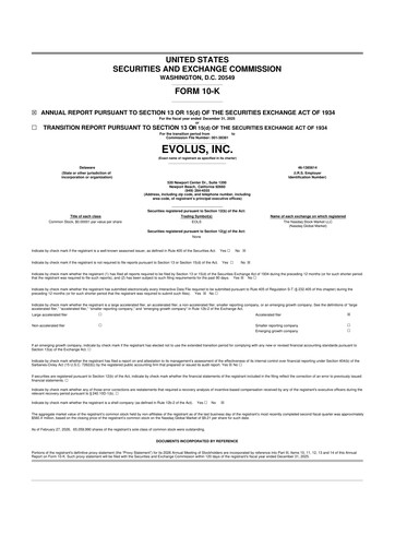 Thumbnail Evolus
 10-K Annual Report 