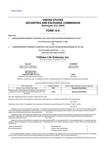 Thumbnail TriSalus Life Sciences 10-K Annual Report 2025