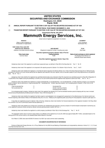 Thumbnail Mammoth Energy Services 10-K Annual Report 2025