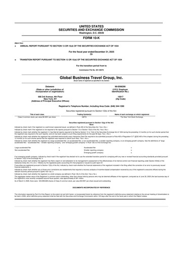 Thumbnail Global Business Travel Group 10-K Annual Report 2025