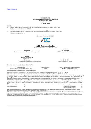 Miniature ADC Therapeutics 10-K Rapport annuel 2025
