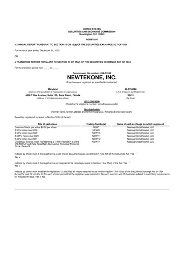 Miniature NewtekOne 10-K Rapport annuel 2025