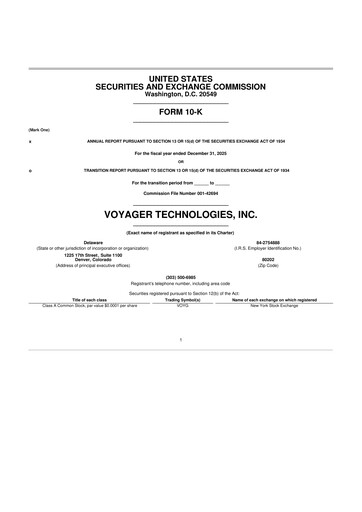 Thumbnail Voyager Technologies 10-K Annual Report 2025