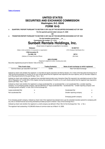 Thumbnail Sunbelt Rentals 10-Q Quarterly Report FY2026 