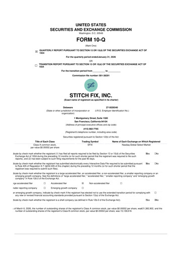 Thumbnail Stitch Fix
 10-Q Quarterly Report FY2026 