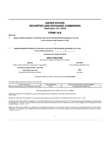 Vorschaubild OPAL Fuels 10-K Jahresbericht 2025