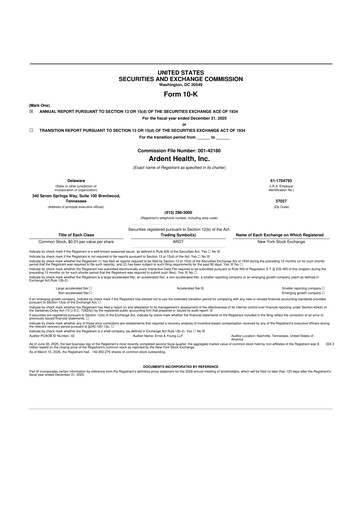 Thumbnail Ardent Health 10-K Annual Report 2025