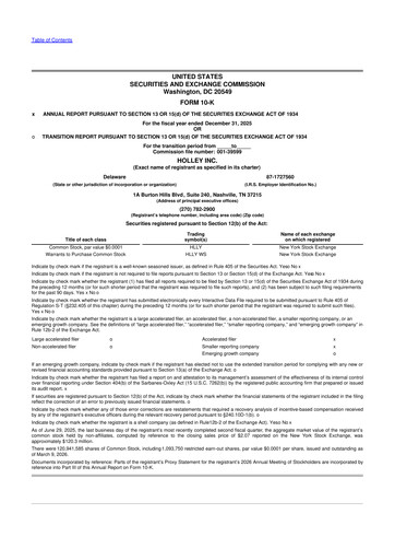 Vorschaubild Holley 10-K Jahresbericht 2025