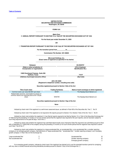 Thumbnail Microvast 10-K Annual Report 