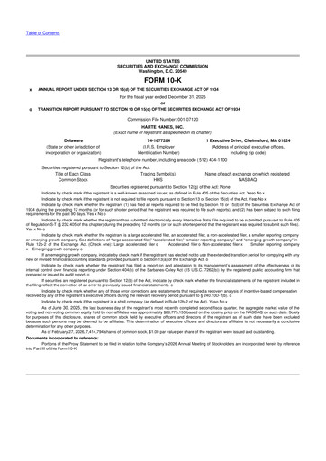 Miniature Harte Hanks 10-K Rapport annuel 2025