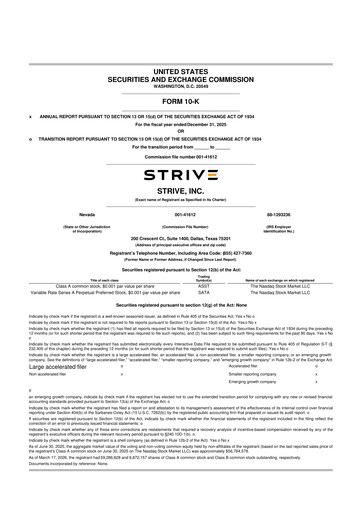 Thumbnail Strive Asset Management, LLC 10-K Annual Report 2025