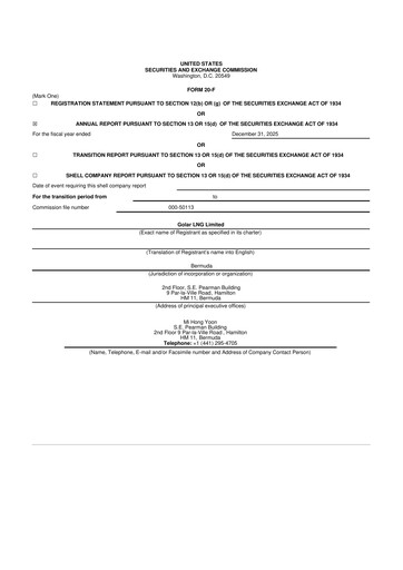 Thumbnail Golar LNG
 20-F Annual Report 2025