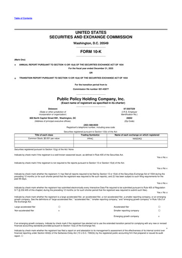 Thumbnail Public Policy Holding Company 10-K Annual Report 