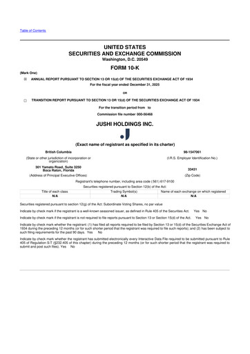 Vorschaubild Jushi Holdings 10-K Jahresbericht 2025