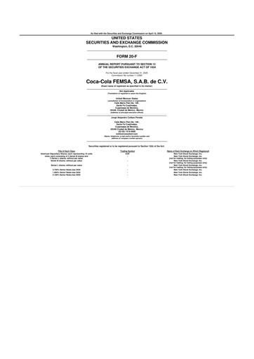 Thumbnail Coca-Cola FEMSA 20-F Annual Report 