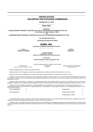 Miniature Domo, Inc. 10-K Rapport annuel 2026