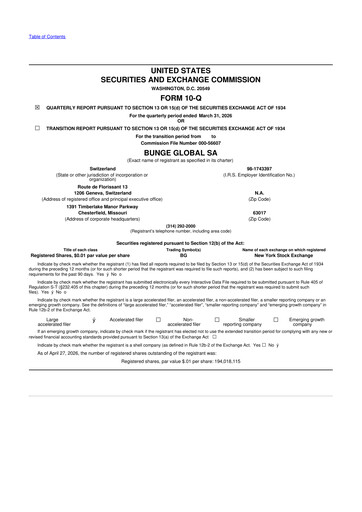 Thumbnail Bunge Global SA 10-Q Quarterly Report FY 