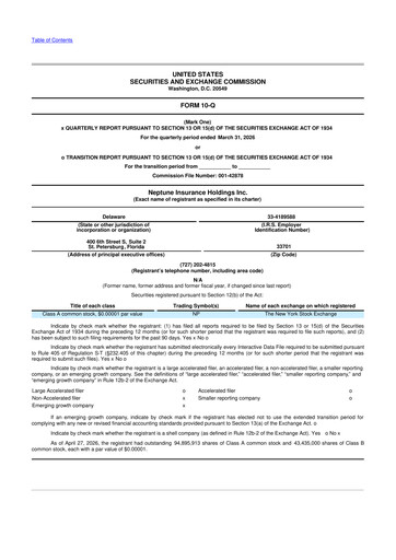 Thumbnail Neptune Insurance Holdings 10-Q Quarterly Report FY 