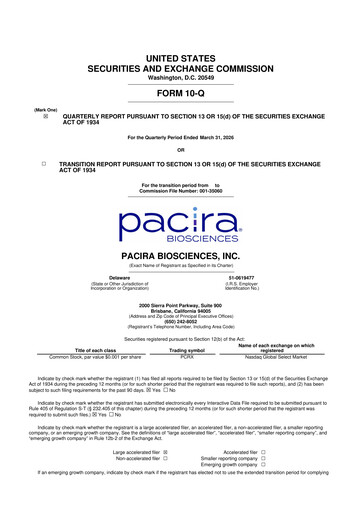 Thumbnail Pacira Biosciences
 10-Q Quarterly Report FY2026 