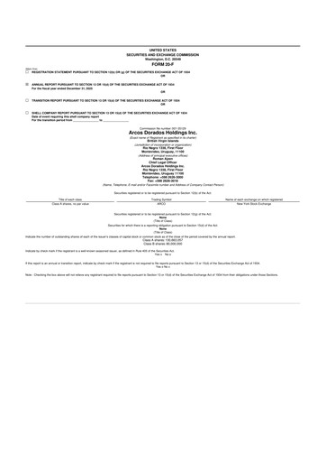 Thumbnail Arcos Dorados Holdings
 20-F Annual Report 