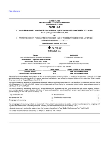 Thumbnail RB Global
 10-Q Quarterly Report FY 