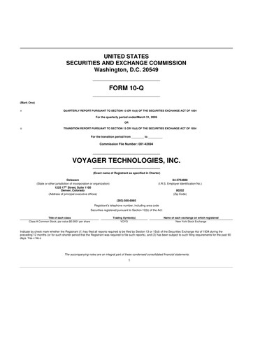 Thumbnail Voyager Technologies 10-Q Quarterly Report FY 