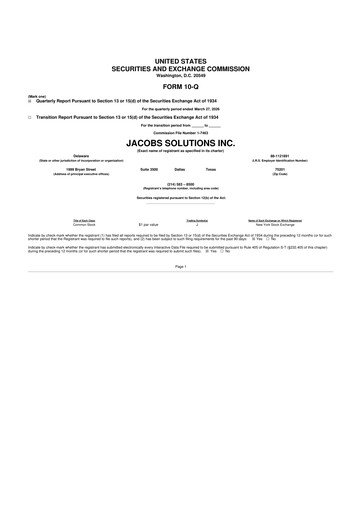 Thumbnail Jacobs Engineering 10-Q Quarterly Report FY 