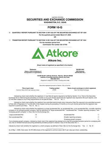 Thumbnail Atkore 10-Q Quarterly Report FY2026 