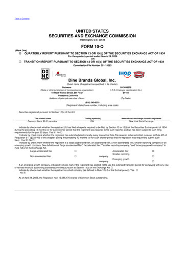 Thumbnail Dine Brands Global 10-Q Quarterly Report FY2026 