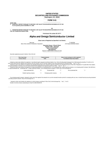 Thumbnail Alpha & Omega Semiconductor 10-Q Quarterly Report FY 