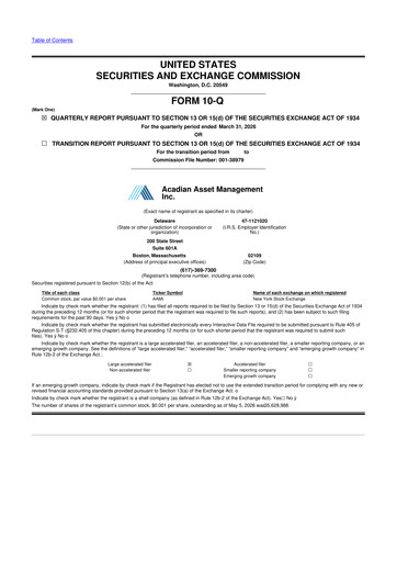 Thumbnail Acadian Asset Management 10-Q Quarterly Report FY 