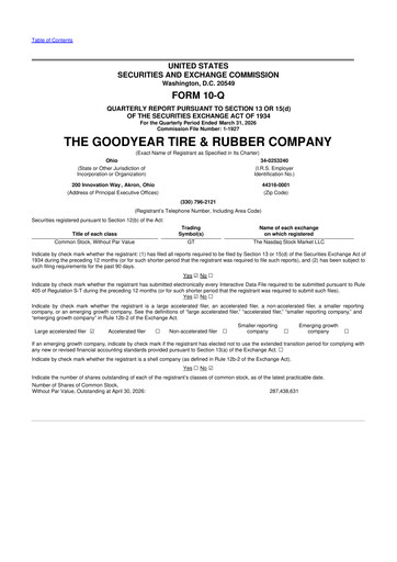 Thumbnail Goodyear 10-Q Quarterly Report FY2026 