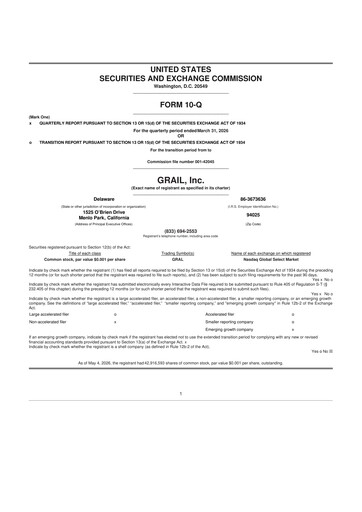 Vorschaubild GRAIL 10-Q Quartalsbericht  