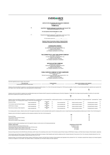 Thumbnail Eversource Energy 10-Q Quarterly Report FY 