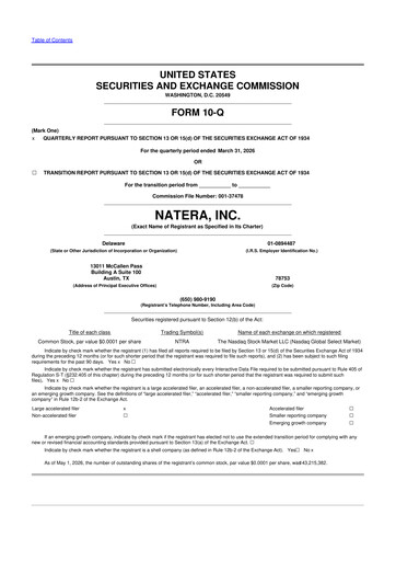 Miniature Natera 10-Q Rapport trimestriel  