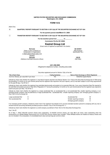 Vorschaubild Kestrel Group 10-Q Quartalsbericht 2026 