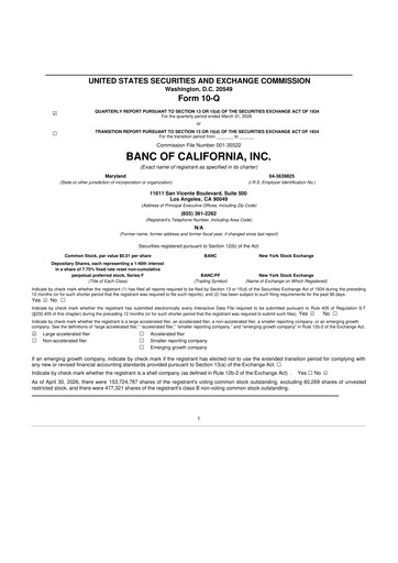 Thumbnail Banc of California 10-Q Quarterly Report FY2026 