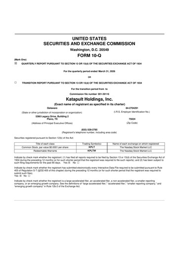 Thumbnail Katapult Holdings 10-Q Quarterly Report FY 