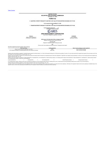 Thumbnail Ares Management
 10-Q Quarterly Report FY 