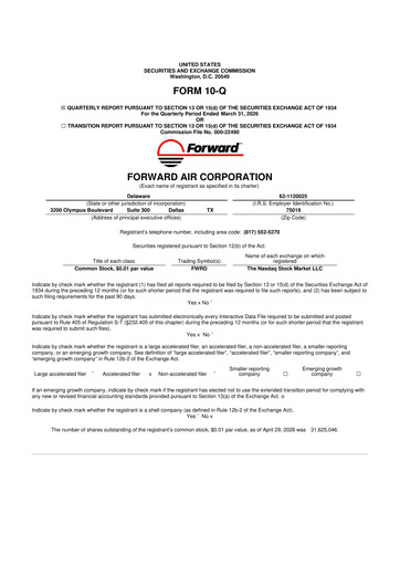 Thumbnail Forward Air 10-Q Quarterly Report FY2026 