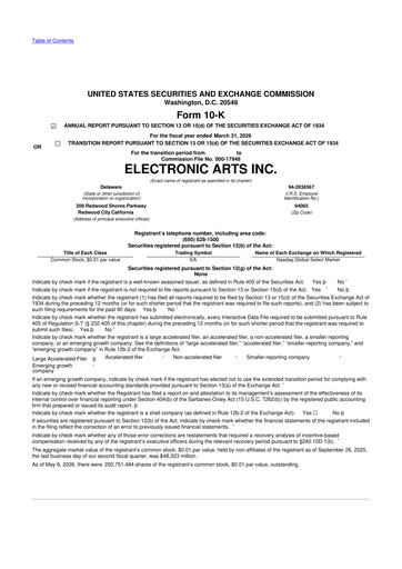 Thumbnail Electronic Arts 10-K Annual Report 