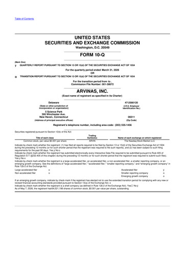 Thumbnail Arvinas 10-Q Quarterly Report FY2026 