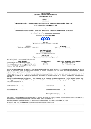 Vorschaubild QXO, Inc. 10-Q Quartalsbericht  