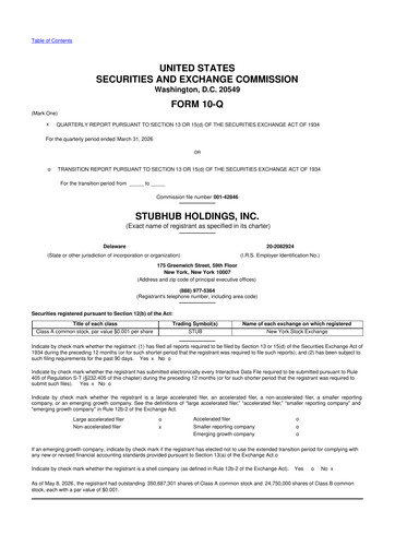 Thumbnail StubHub Holdings 10-Q Quarterly Report FY 