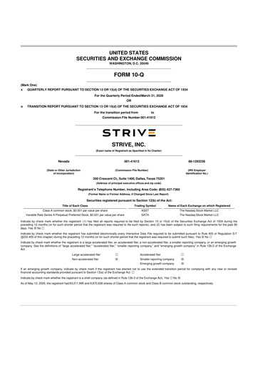 Thumbnail Strive Asset Management, LLC 10-Q Quarterly Report FY 