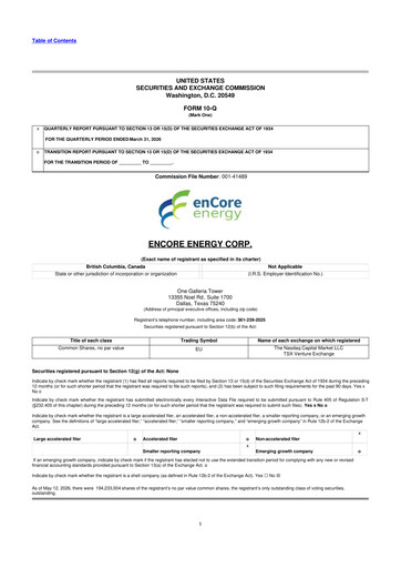 Miniature enCore Energy 10-Q Rapport trimestriel  