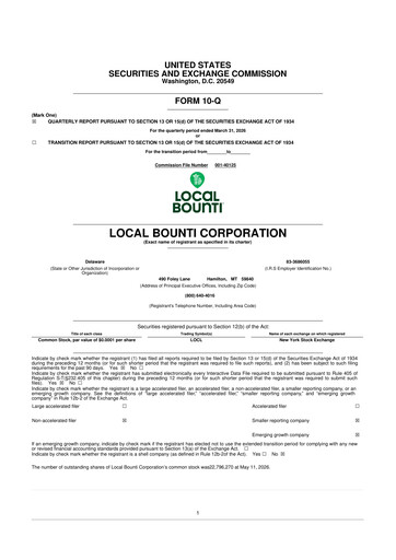 Thumbnail Local Bounti 10-Q Quarterly Report FY 
