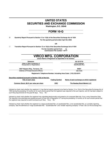 Thumbnail Virco Manufacturing 10-Q Quarterly Report FY2027 