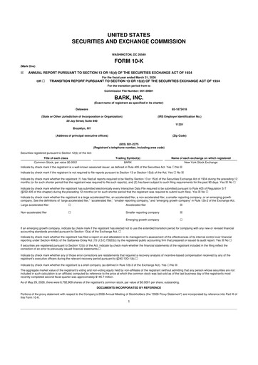Miniature Bark, Inc. 10-K Rapport annuel 2026